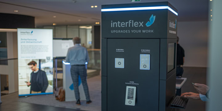 Interflex product pedestal at the Interflex Customer Solution Day 2024.