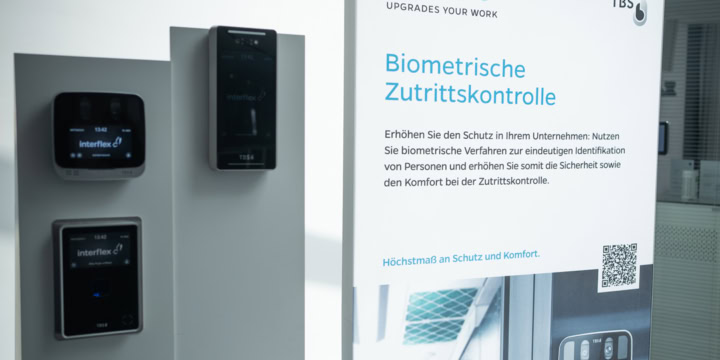 Product pedestal (access control) at the Interflex Customer Solution Day 2024.