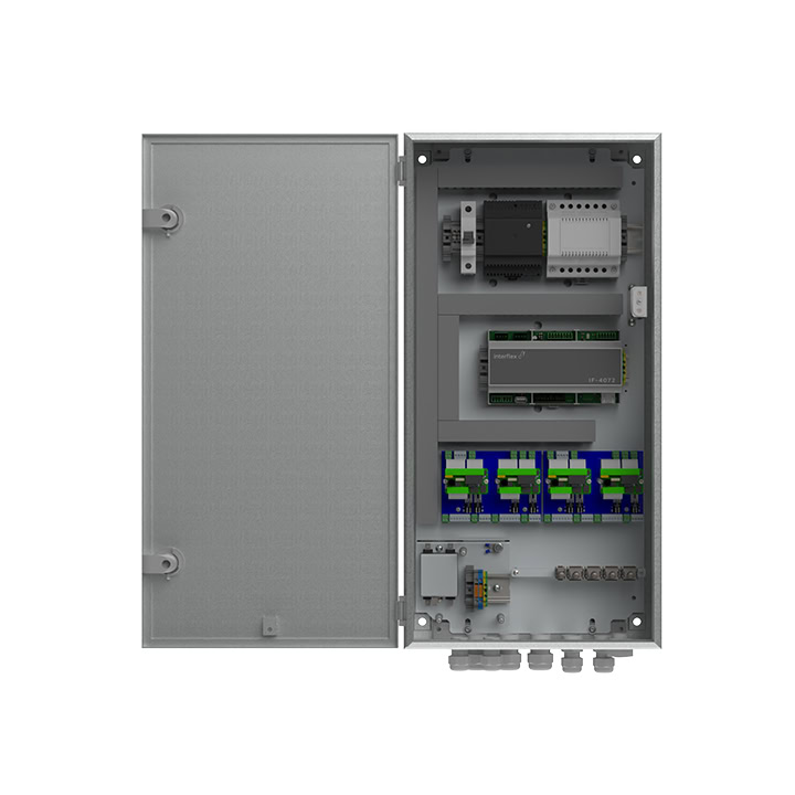 Vooraanzicht van de IF-distributeur voor maximaal 4 deuren