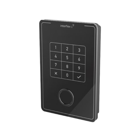 Halb-Seitenansicht Zutrittsterminal IF-801 in schwarz